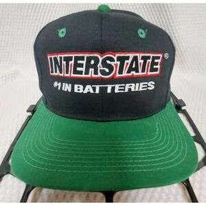 Interstate #1 in Batteries Snapback Hat Green Black Red 100% Cotton